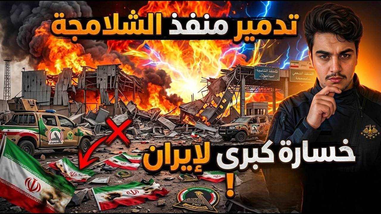 تدمير منفذ الشلامجة التابع للحشد وخسارة كبير لإيران بعد تدميرة