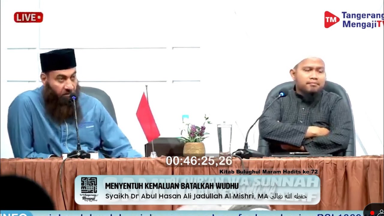 [LIVE] Menyentuh kemaluan batalkah wudhu? - Syaikh Dr Abul Hasan Ali Jadullah Al Mishry, MA