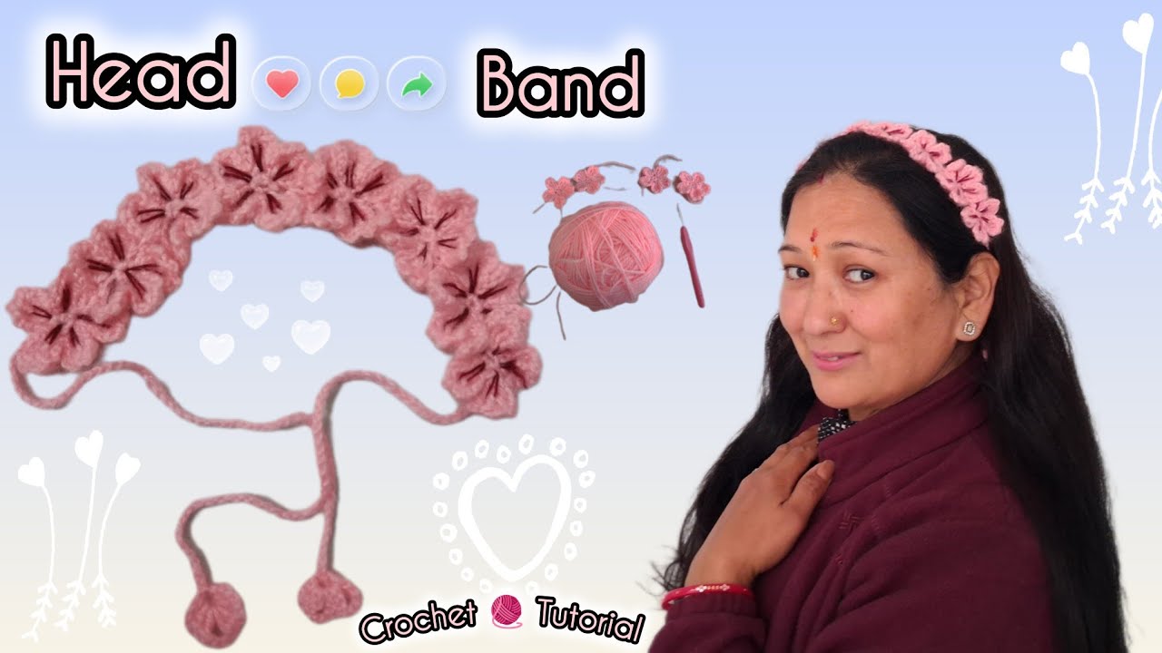 How To Make Crochet 🧶 Headband (Bandana) ||सरल तरीका💮 Tutorial For Beginners.|| 