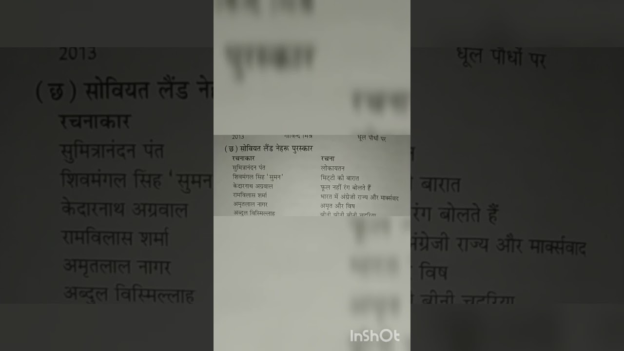 #Soviet land Nehru puraskar#short