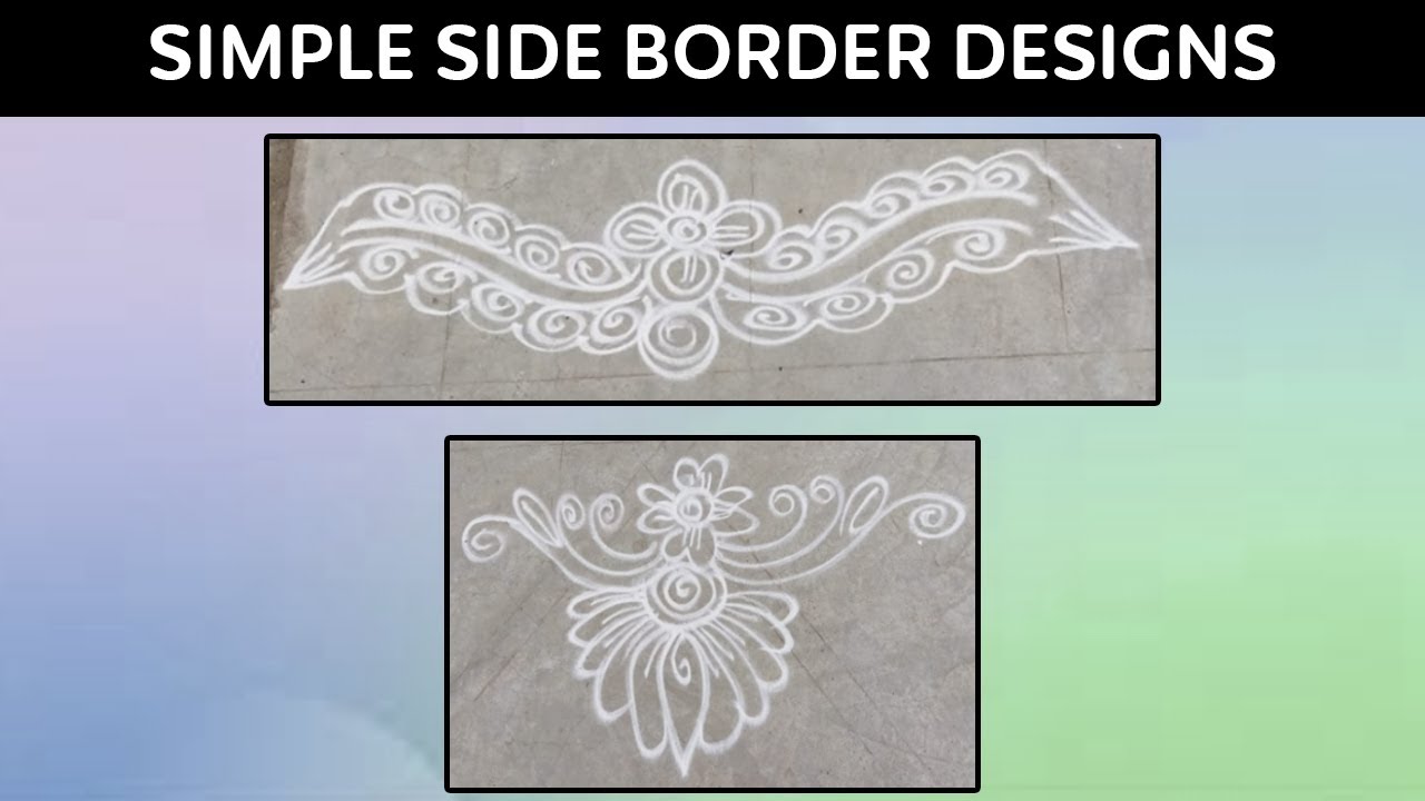 How to draw side border | Mugulu-Rangoli-Kolam | by Vasantha Rangoli