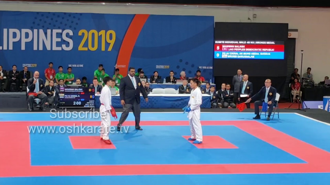 BRONZE Pg Hj Zainal Ak (BRU) Vs Manisinh Salanh (LAO) - Sea Games 2019 Male Kumite -60 Kg