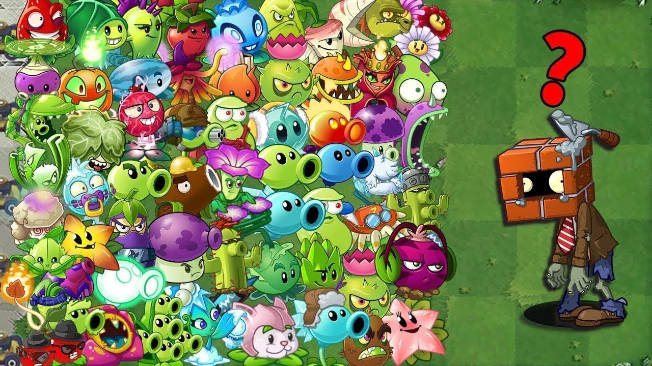 Every Plants LEVEL 1 vs Brickhead Zombie - Who Will Win? - Pvz 2 Challenge