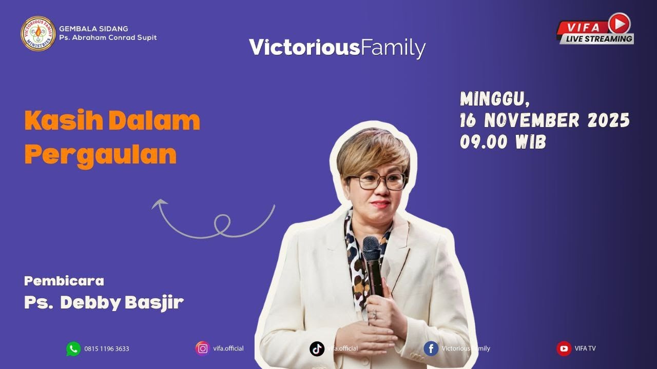 Ibadah Live Streaming GBI VIFA | Ps. Debby Basjir | Apt.Robinson | 16 November 2025