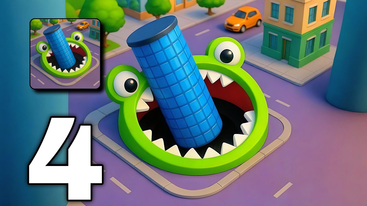 Hole.io Gameplay - Walkthrough Part 4 - Swallowing All Buildings & Trees 
