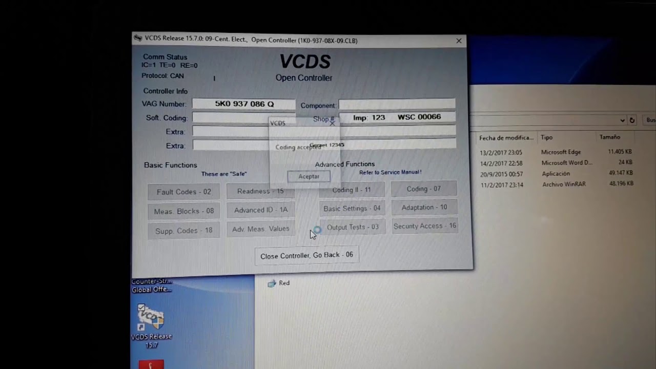 VAGCOM desactivar luces diurnas DRL facil desde  pantalla FIS MFA volante Vento Jetta