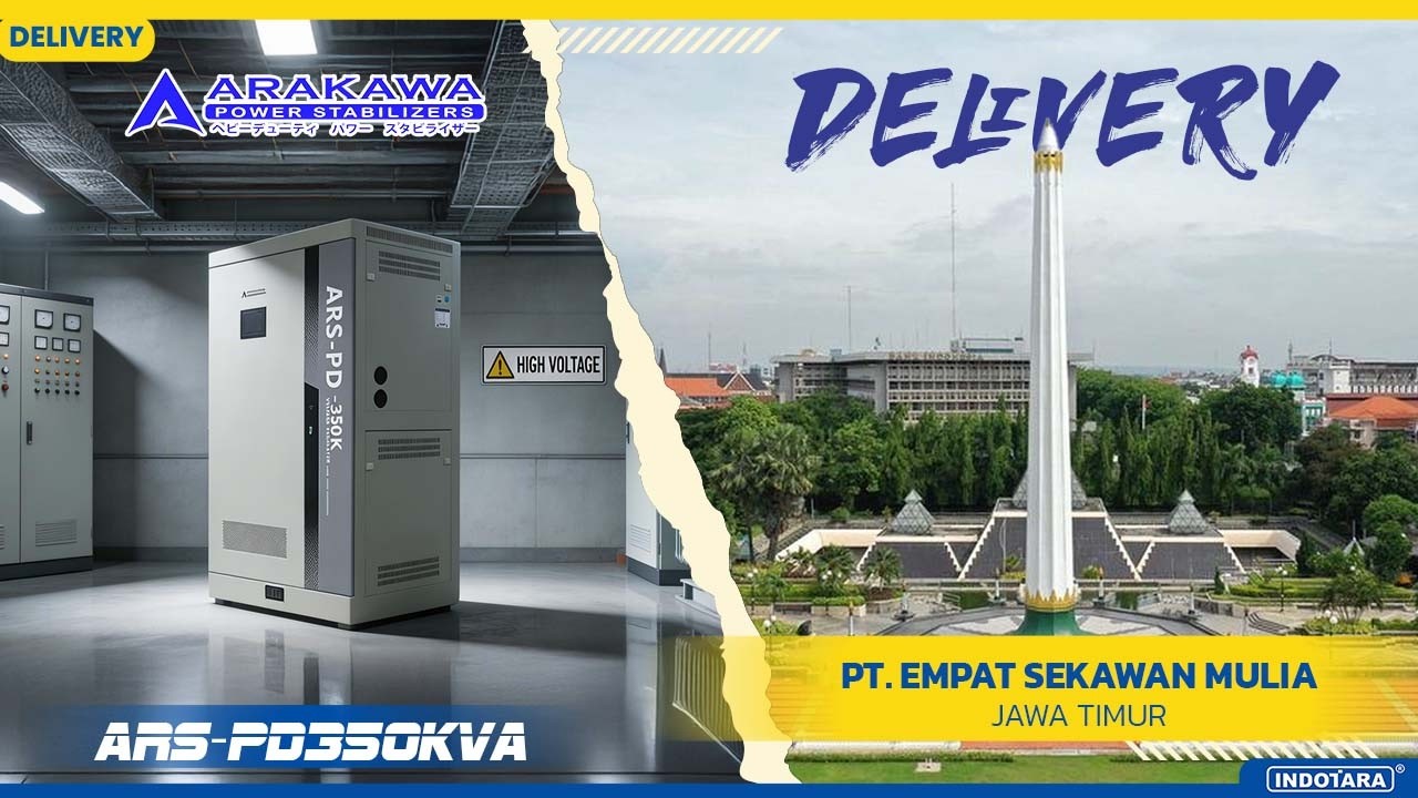 DELIVERY ARAKAWA VOLTAGE STABILIZER SERVO ARS-PD350KVA MENUJU PT. EMPAT SEKAWAN MULIA