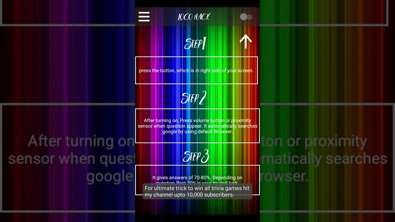 How to answer all questions in loco app