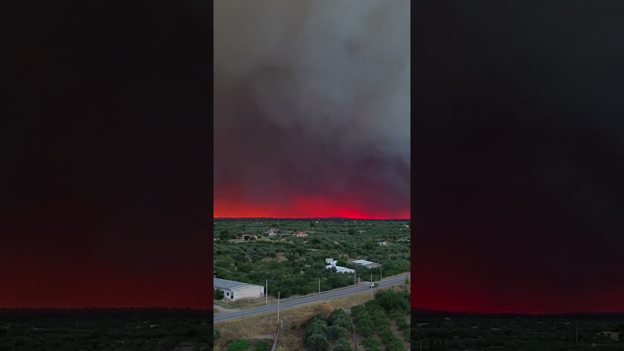 West Attica Wildfire, Greece 2026 - 100+ burned houses | Evacuation order | Smoke | disaster! 💔