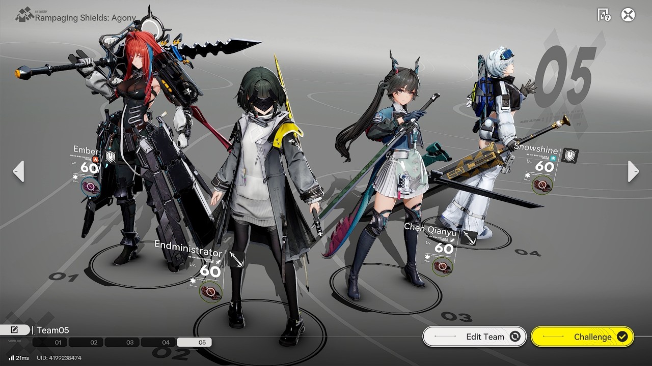 [Arknights: Endfield] Lv.60 Team in Rampaging Shields Agony