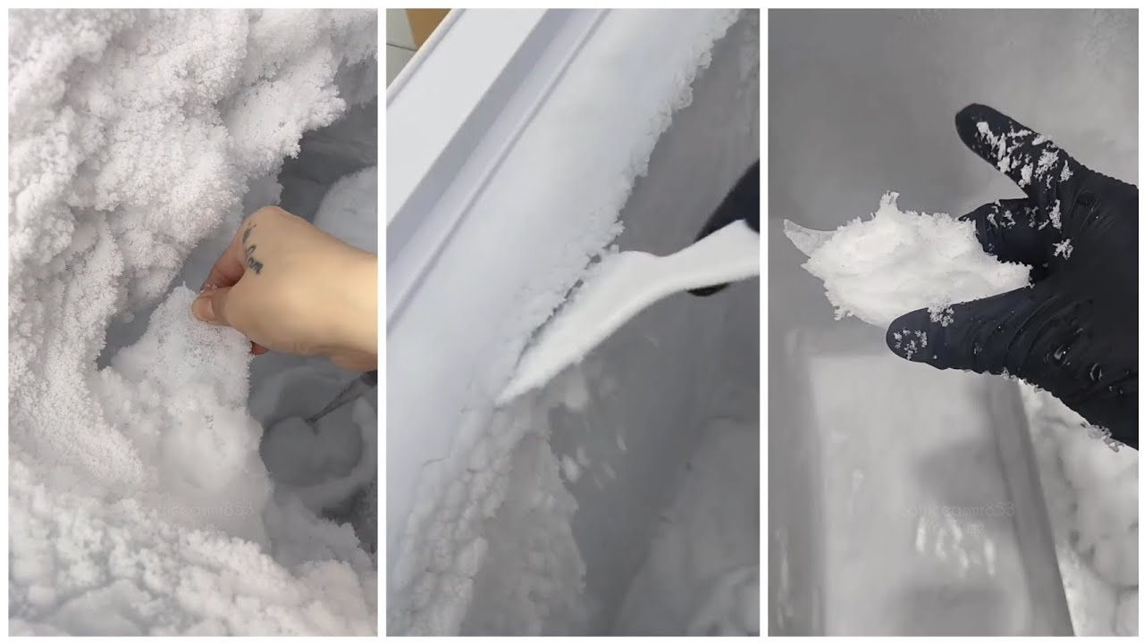 Eating Freezer Frost (Ice Queen) Eating Soft Ice with Ice Chips 🧊 Scraping Ice From Freezer ❄️