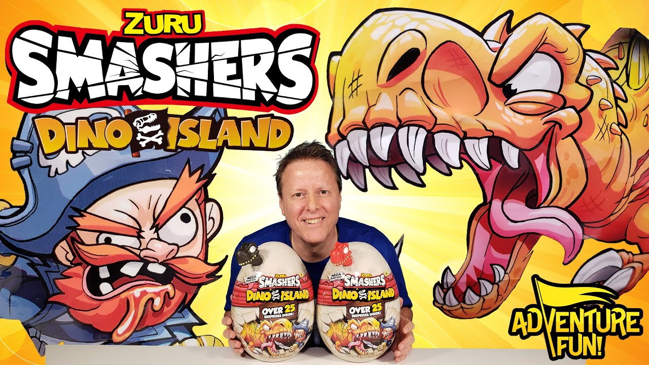 Zuru Smashers Dino Island Mega Dino Pirate Egg 25 Surprises Dinosaurs AdventureFun Toy review!