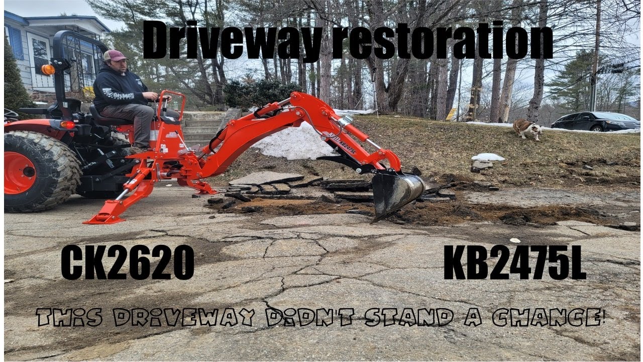 CK2620 w/ KB2475L Tearing up an old asphalt driveway