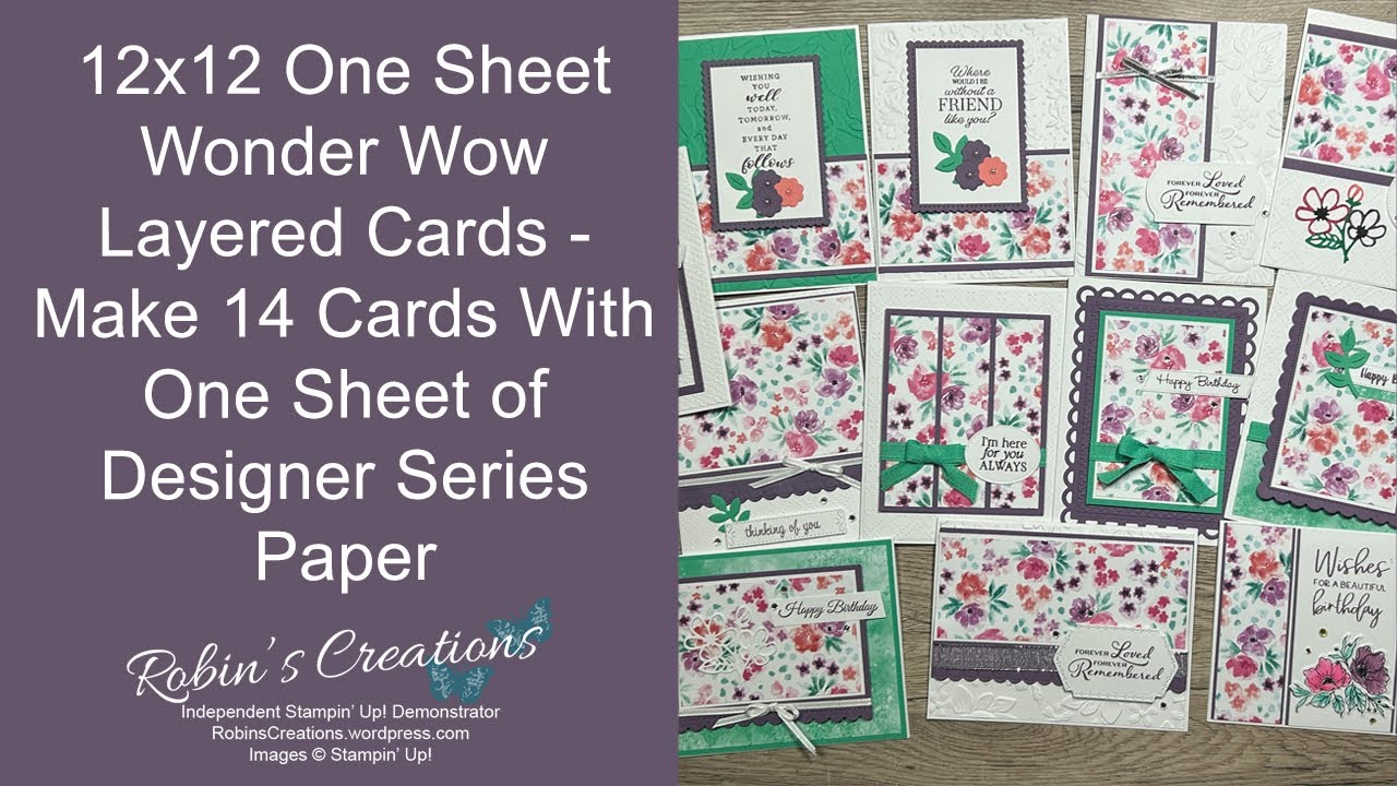 12x12 One Sheet Wonder Wow Layered Cards - Make 14 Cards With One Sheet of Designer Series Paper
