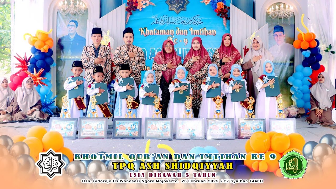 PROSESI PENERIMAAN IJAZAH KHOTAMAN DAN IMTIHAN BALITA TPQ PAGI ASH SHIDQIYYAH KE 9 (Rajab 2025)