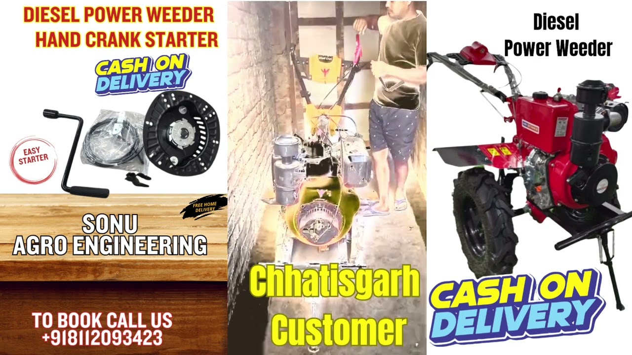 No More Rope Pulls! Easy Hand Crank Starter for Diesel Power Weeder #handcrankstarter #powerweeder
