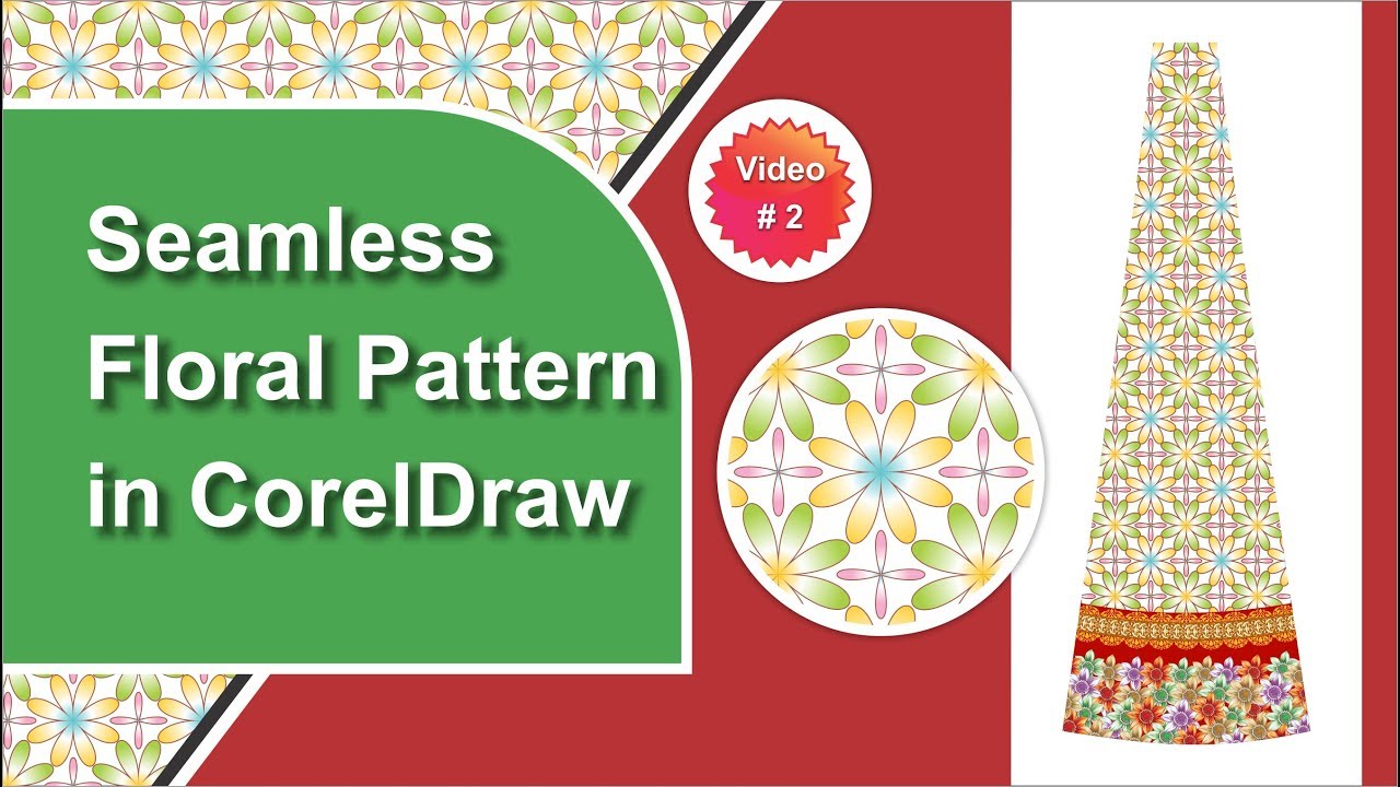 Seamless floral patterns #2 in corel draw with cdtfb