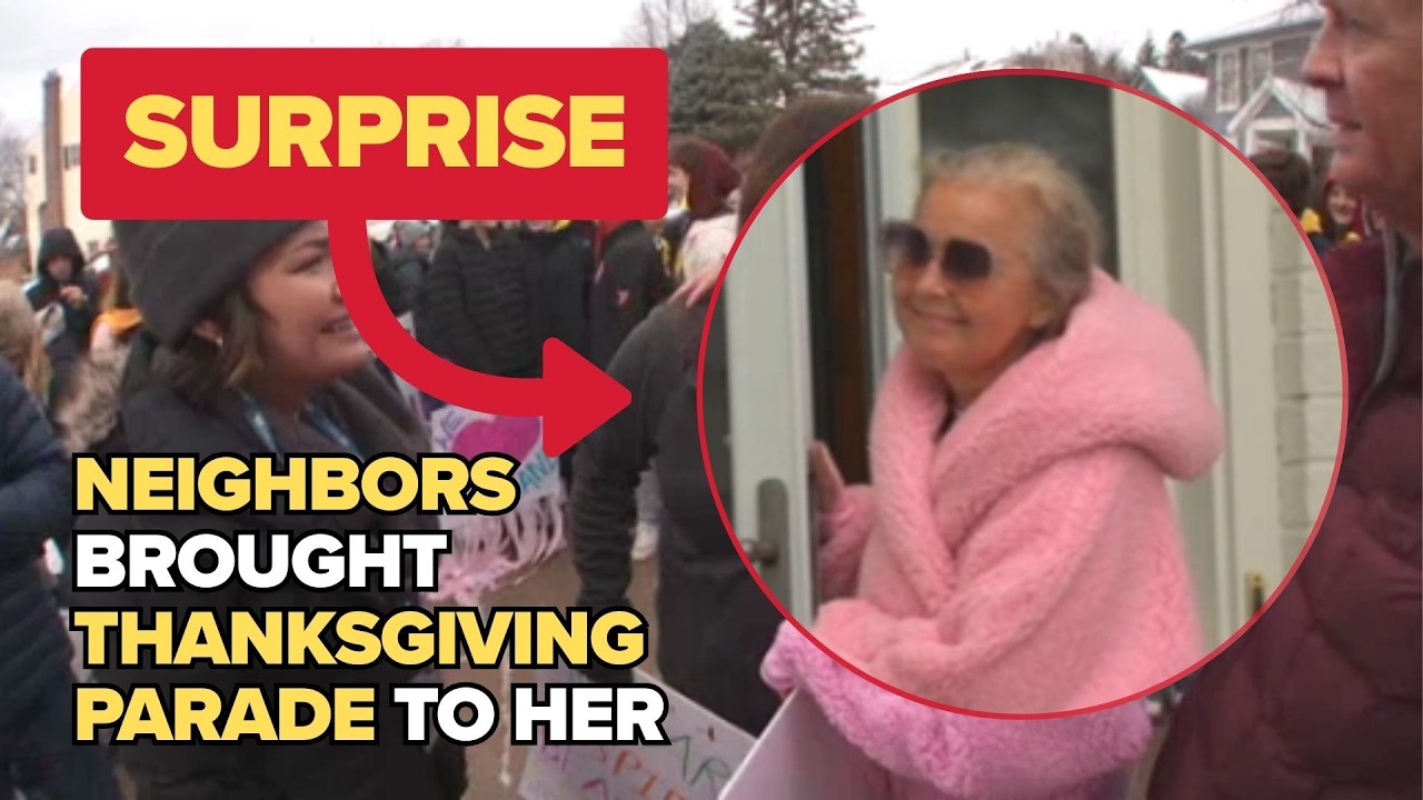 Neighborhood surprises woman with Thanksgiving parade during cancer battle