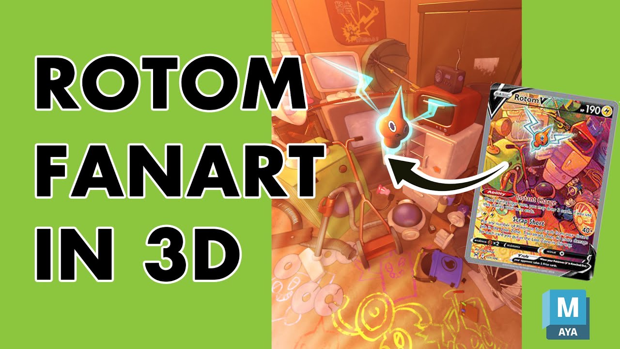 Rotom SA Pokemon Card - FanArt - Process Video / Art Process