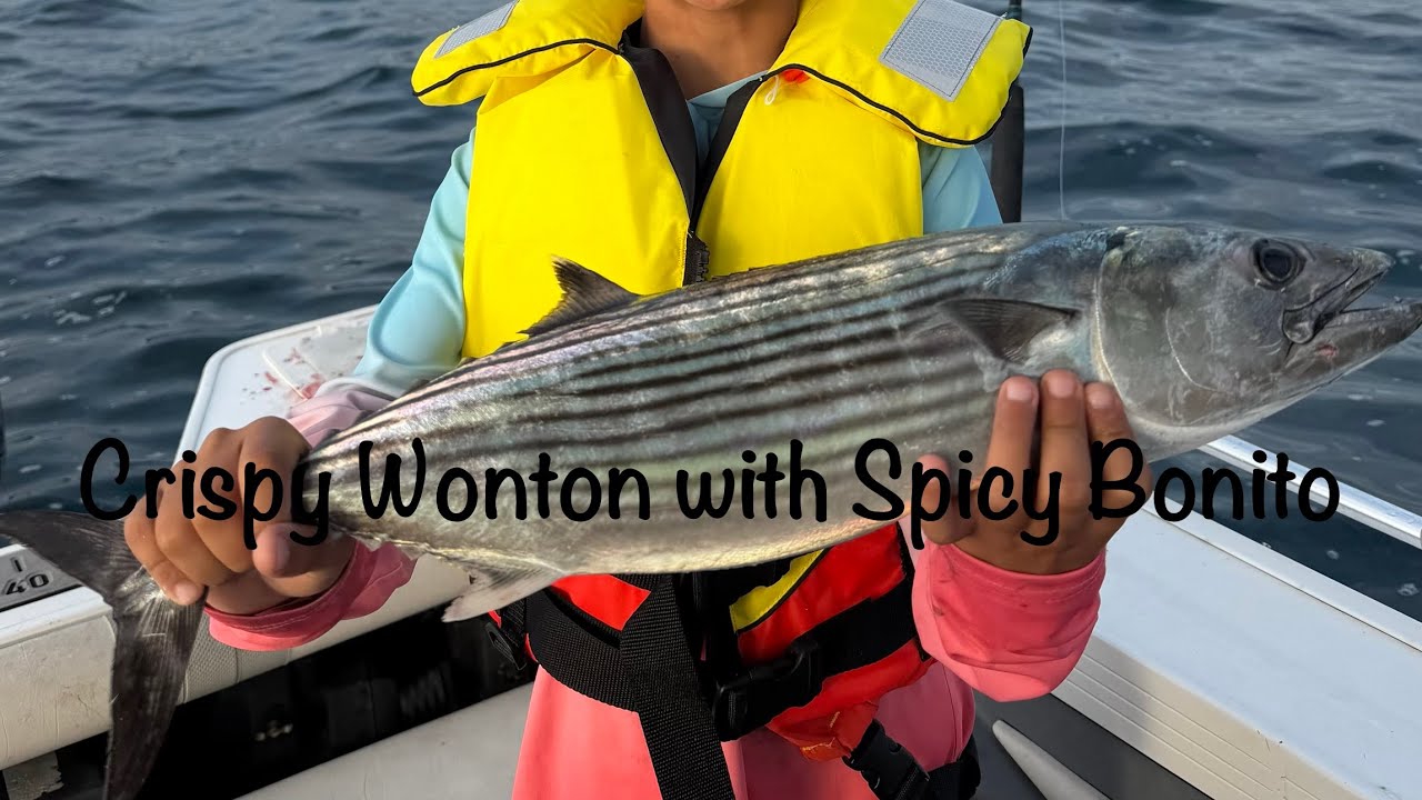 Crispy wonton with spicy bonito