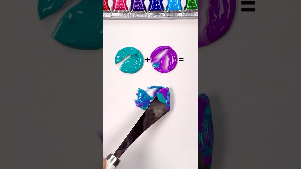 Unexpected color mixes (part 2) #colormixing #paintmixing #colortheory #satisfyingart #asmr #asmrart