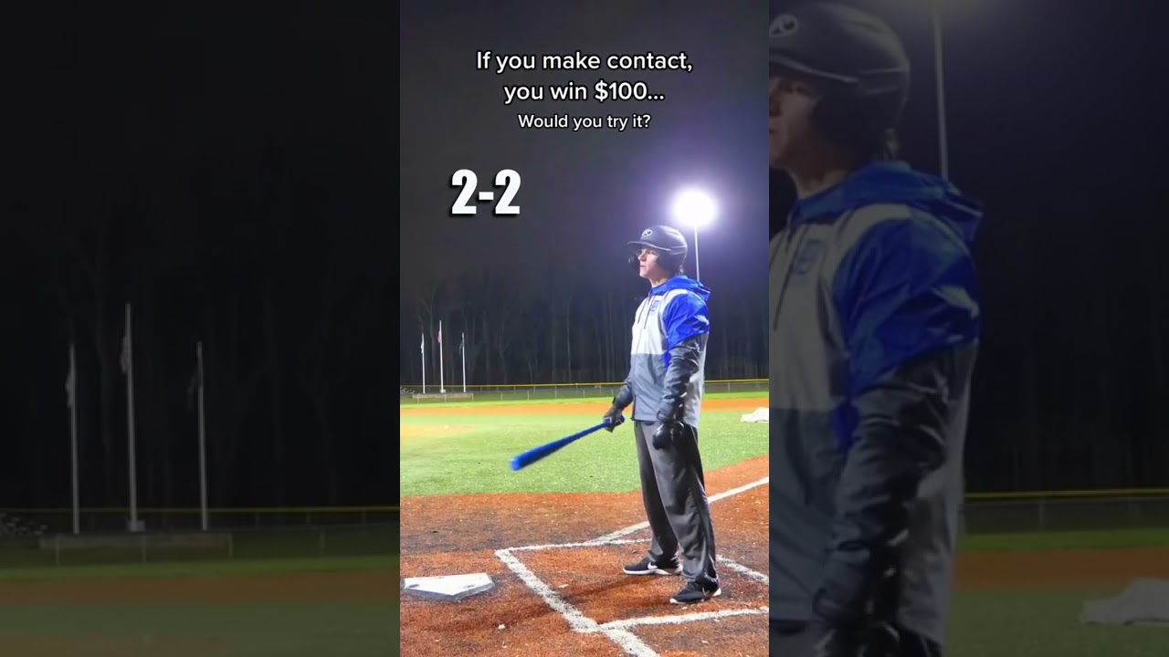 WIN $100 If You Make CONTACT With The FASTEST BLITZBALL Pitcher! #shorts