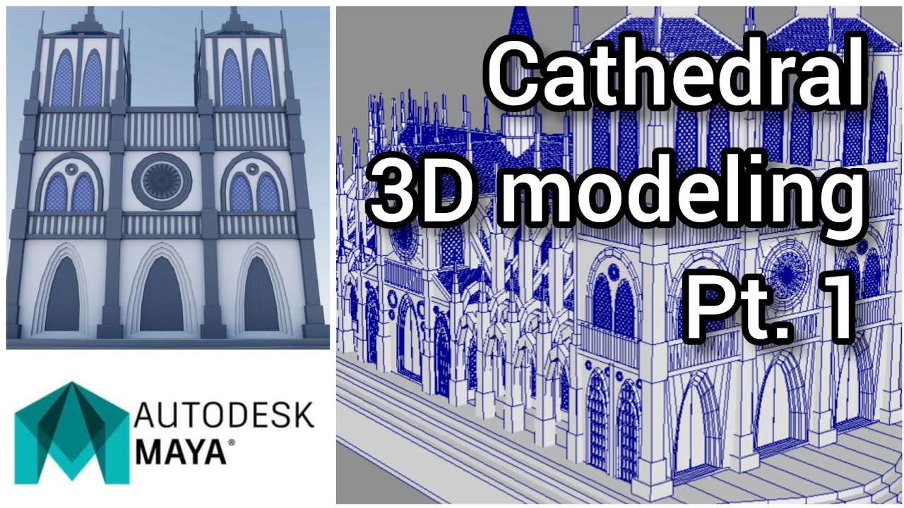 Cathedral 3D modeling Pt.1. Architecture design (Autodesk Maya tutorial)