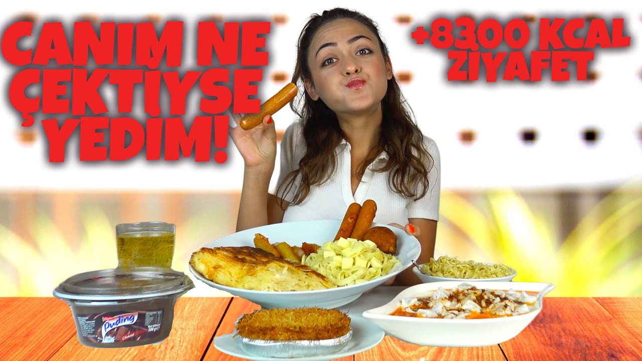 CANIM NE ÇEKTİYSE YEDİM!-Su Böreği,Mantı,Künefe,Noodle vs..(+8300 KCAL)