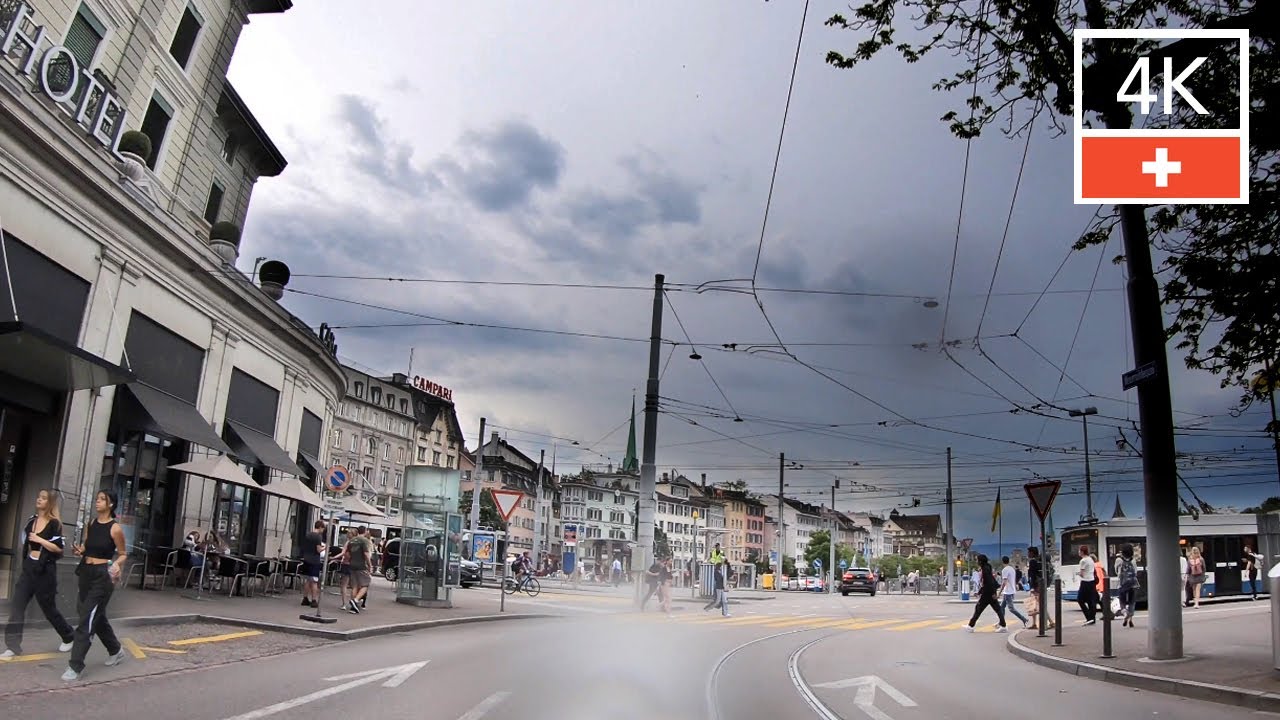 Rainy Day Drive in Zurich Switzerland 🇨🇭Zurich City Drive 4k Video