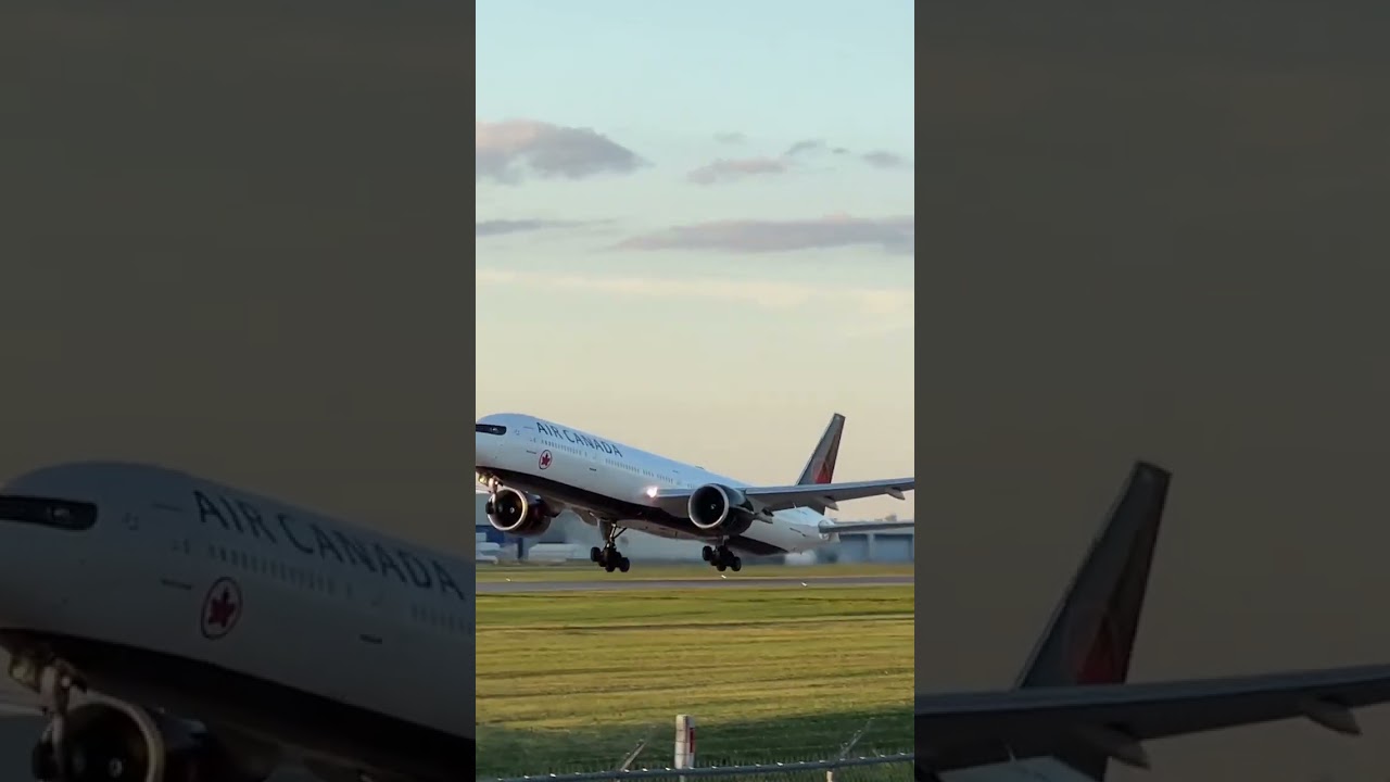 Air Canada 777-300ER taking off from Montreal C-FIVX