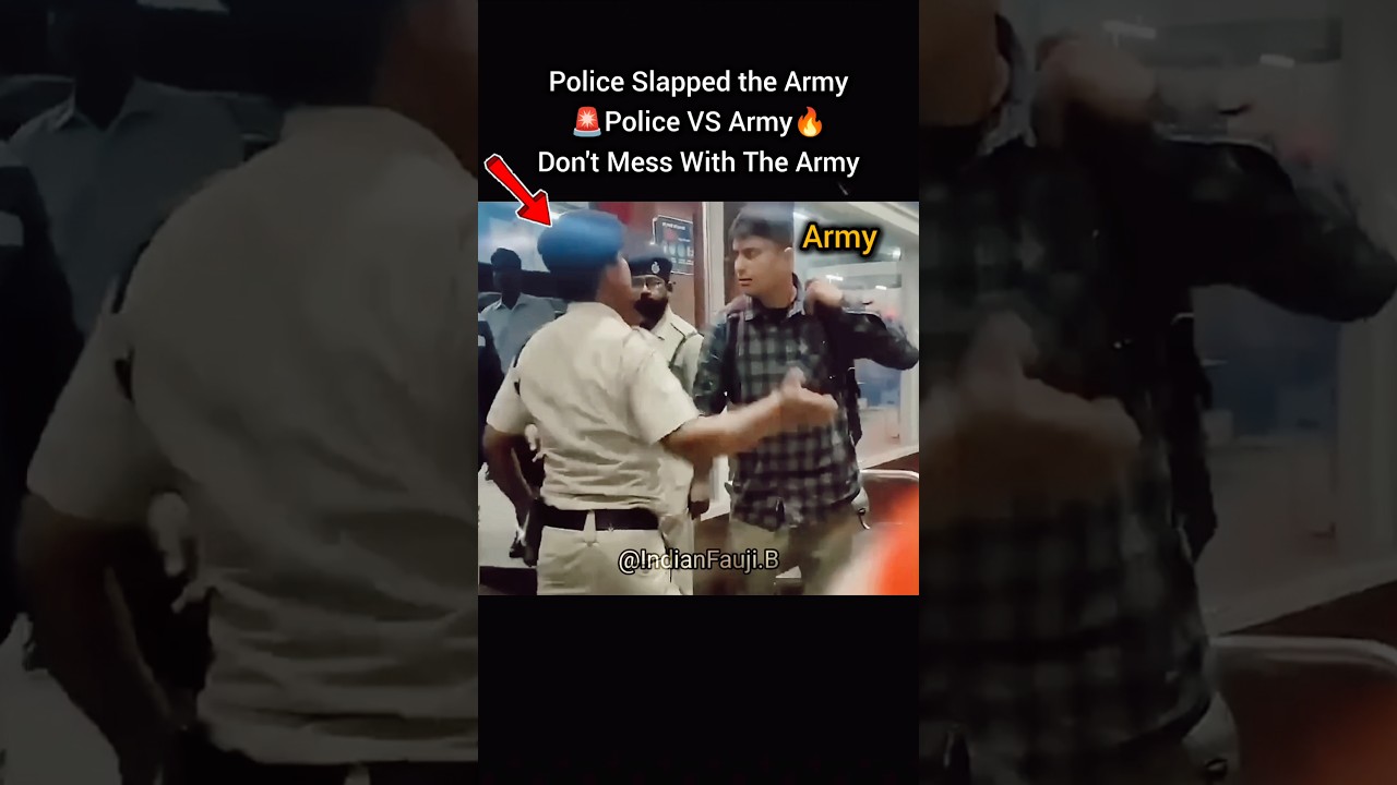 Police Slapped the Army😡☠️👮 Police Vs Army💀🔥#police #army #power #indianarmy #military #viral