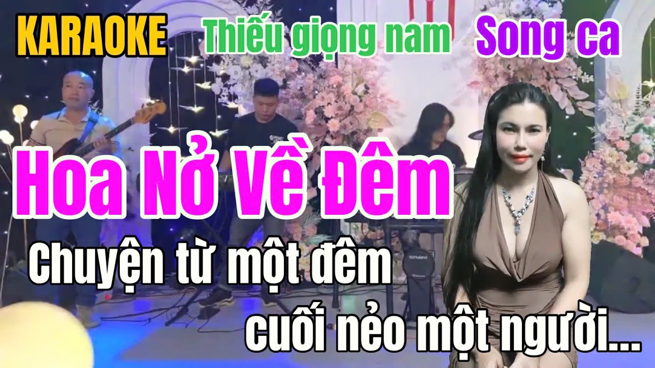 Karaoke song ca thiếu giọng nam | Hoa Nở Về Đêm | Song ca cùng Hoàng Hương | gia huy beat