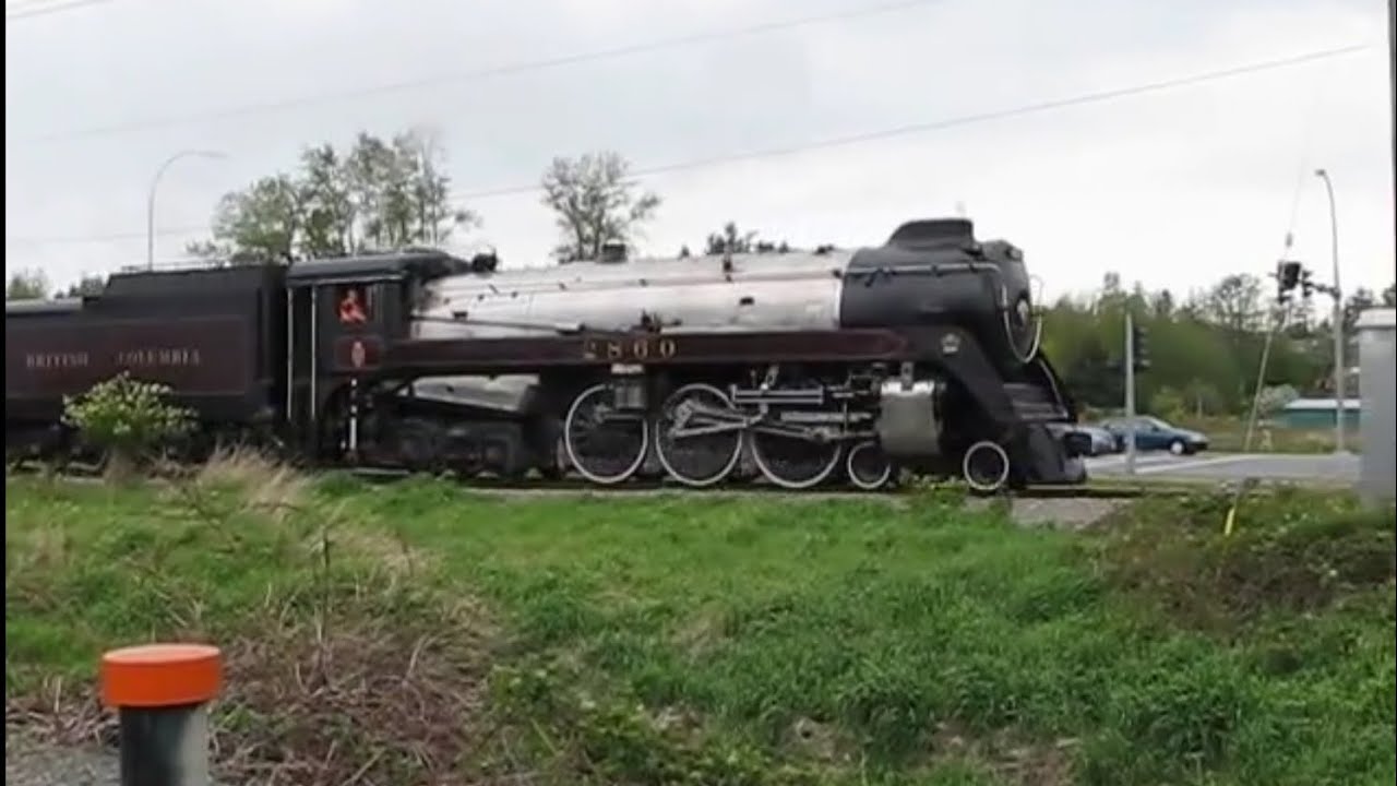 Throwback!! CP Royal Hudson 4-6-4 2860 Steam Train @ Cloverdale BC Canada 02MAY09