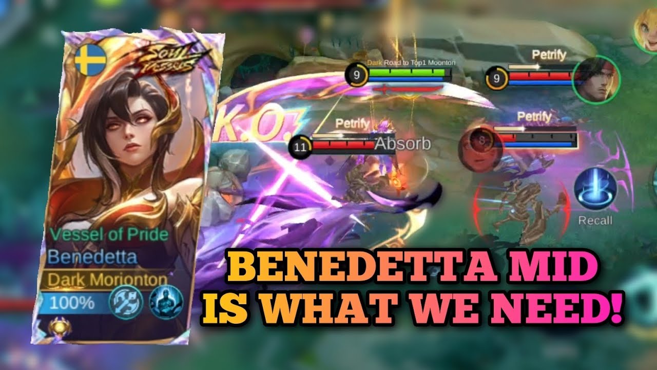 Shove, Rotate and Chill‼️😆 Benedetta Mid Gameplay‼️ Emblem | Item Build | #mobilelegends #benedetta 