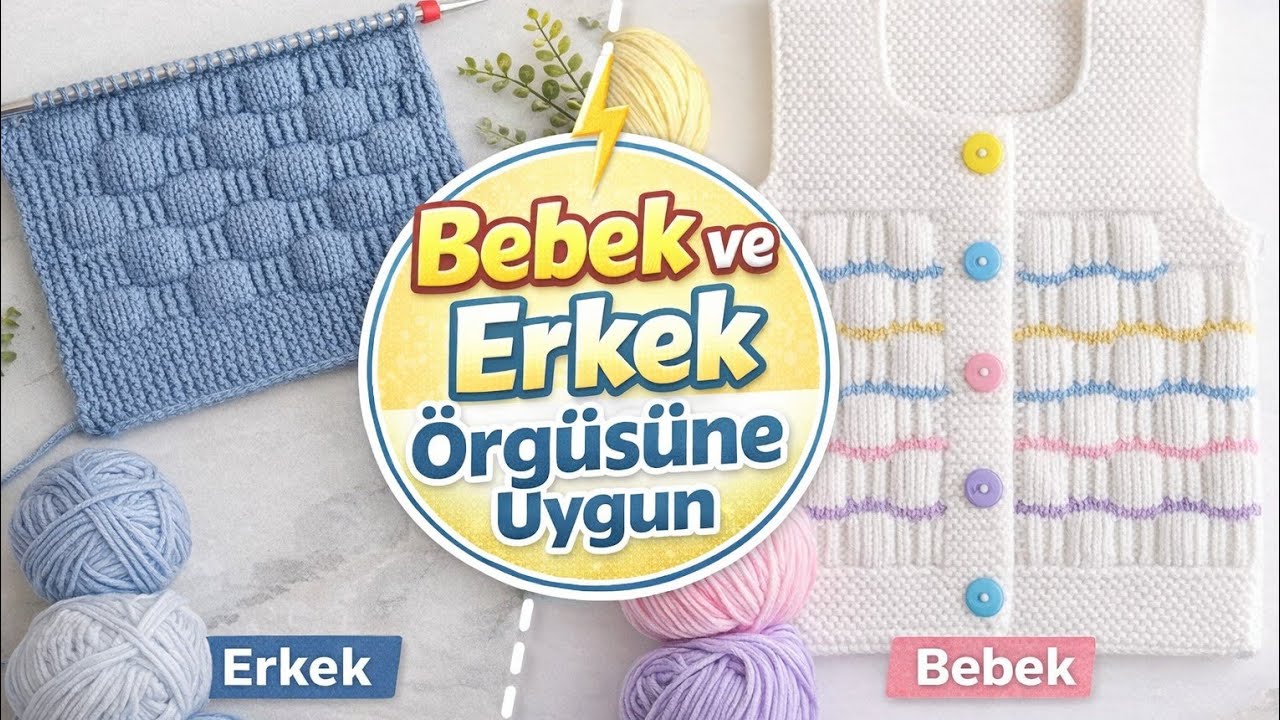 Bu Model Erkek Örgüsü Gibi… Beyaz İple Bebek Örgüsüne Dönüşüyor!