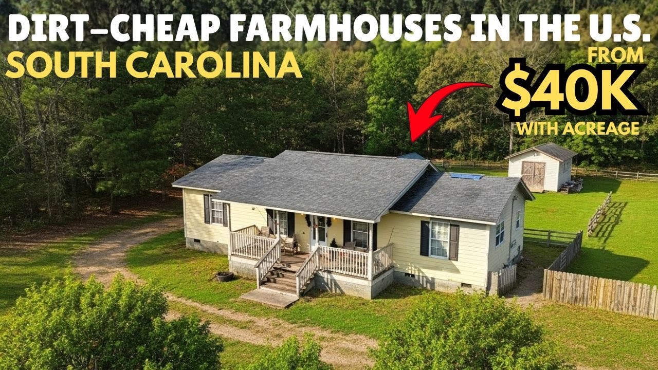 DIRT-CHEAP SOUTH CAROLINA FARMHOUSES with acreage 🏡 Hidden Real Estate Gems!
