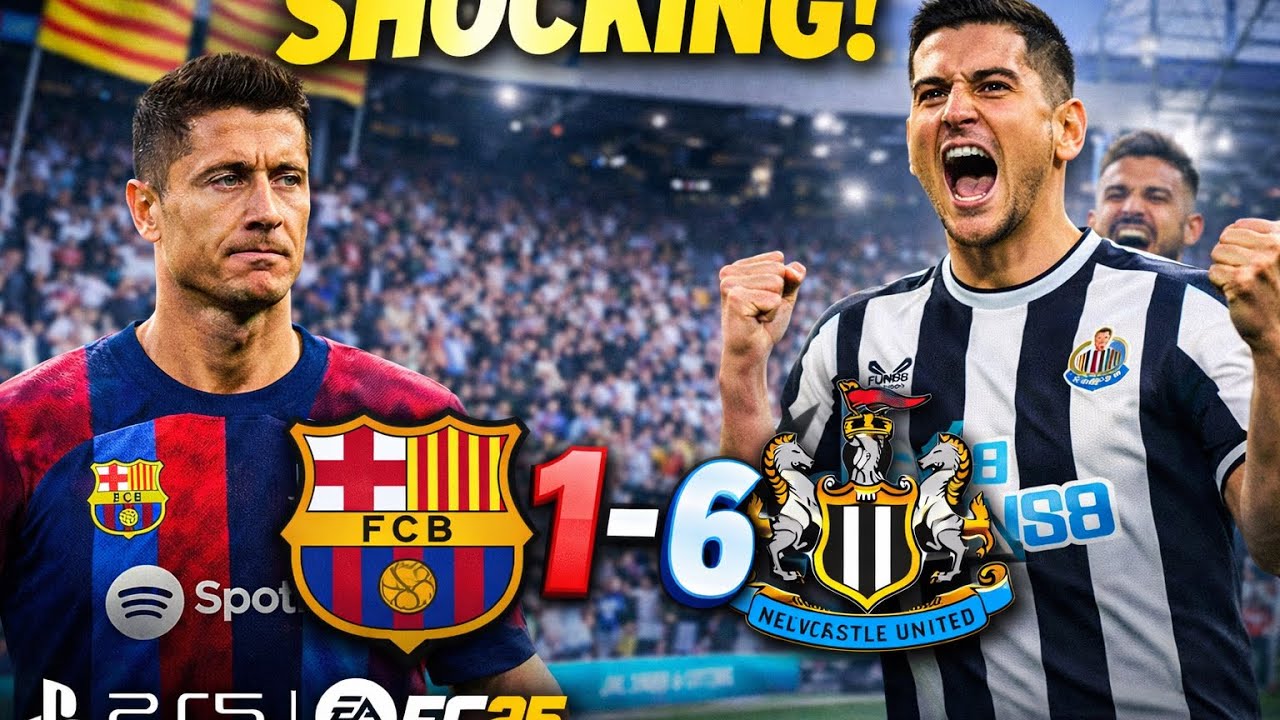 Barcelona vs Newcastle 1-6 😱 | FC 25 PS5 Gameplay