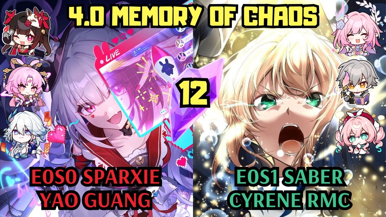E0 Sparxie Yao Guang & E0 Saber Cyrene RMC | 3.6 Memory of Chaos 12 | Honkai Star Rail