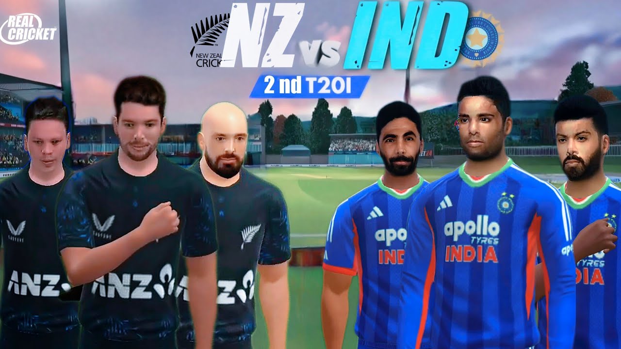 2nd T20i 🏏 | IND vs NZ | HIGHLIGHTS | Enhanced Graphics✨️ | Last over Drama🍿 #realcricket 