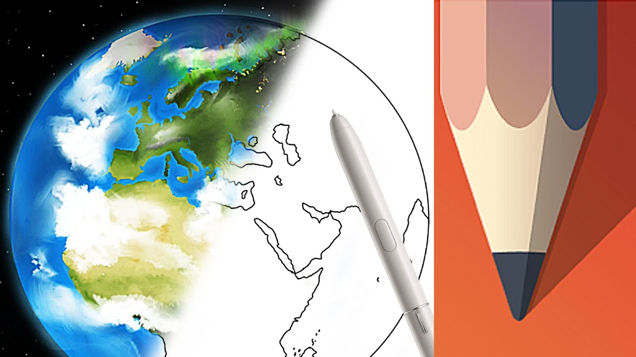Как нарисовать Землю с помощью Autodesk Sketchbook Mobile
