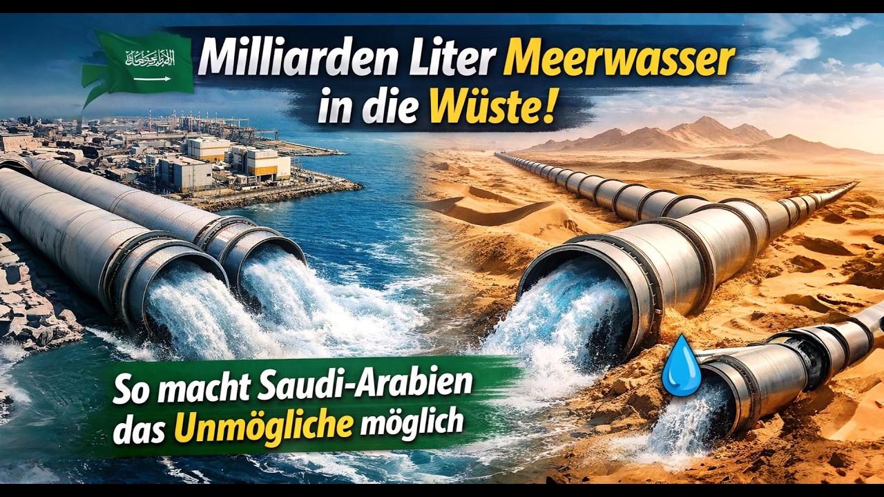 Saudi-Arabien transformiert die Wüste: Milliarden Liter Meerwasser durch gigantische Pipelines