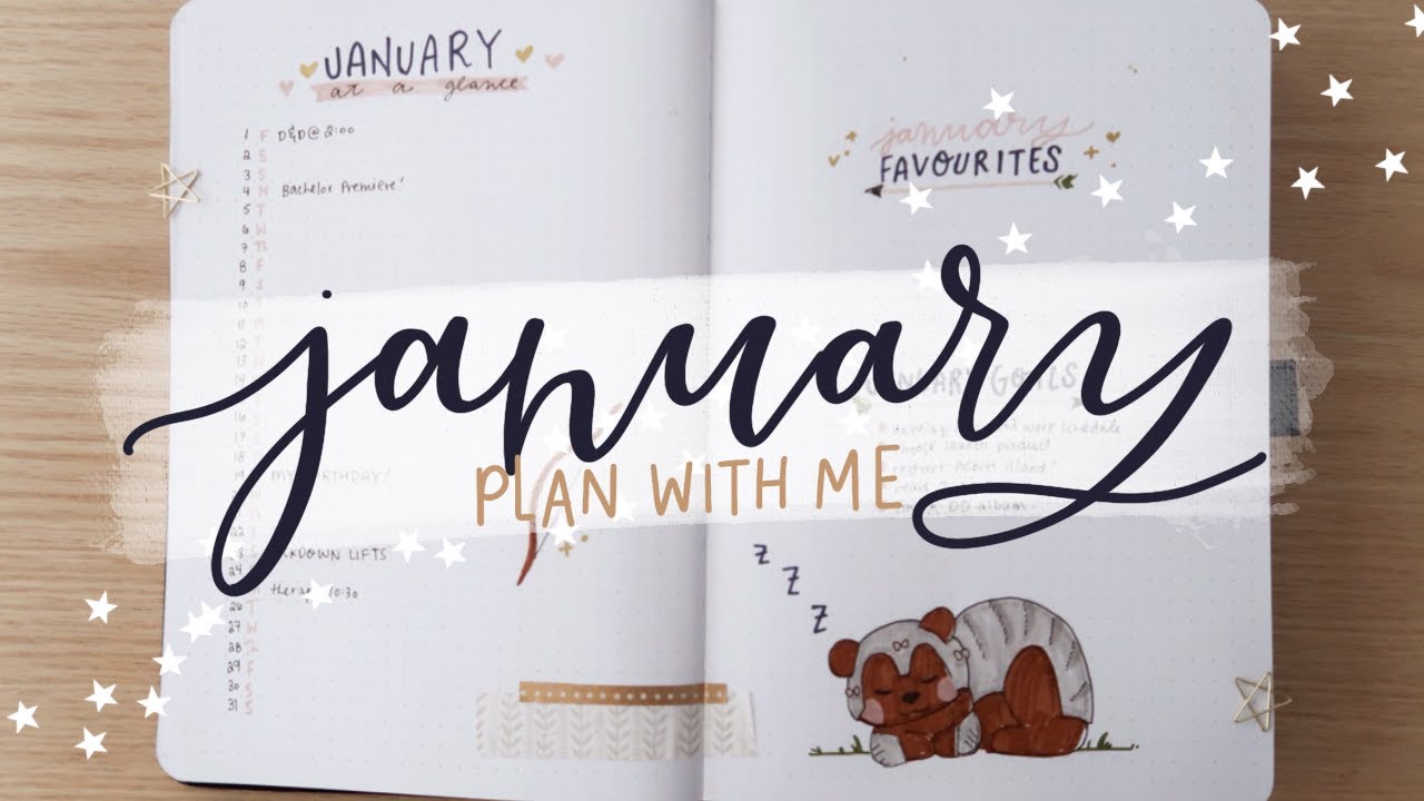 january 2021 plan with me 🐻 vex & trinket bullet journal setup