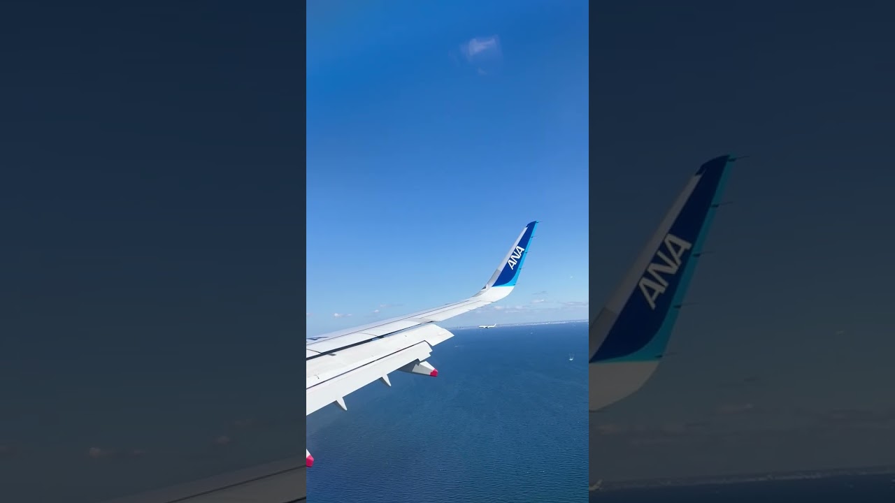 ANA機羽田着陸前　並んでJAL機も着陸態勢