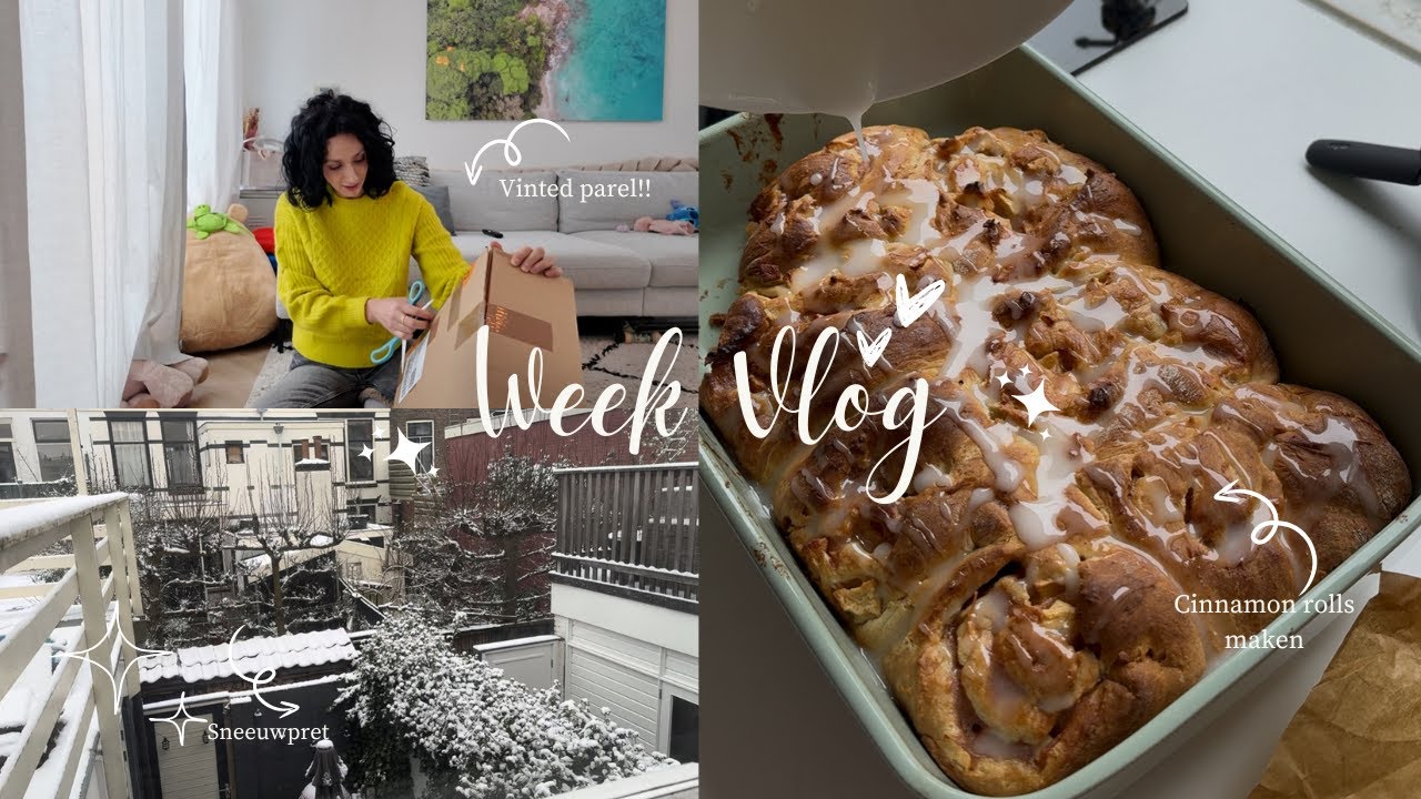 Huis bezichtigen, Sneeuwpret, Vinted gelukje & Samen cinnamon rolls bakken | WEEKVLOG