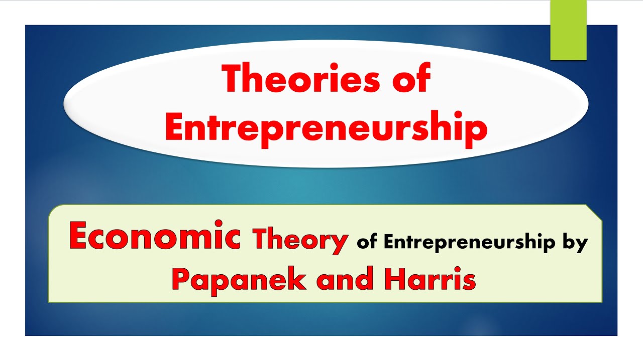 Economic Theory Of Entrepreneurship by Papanak and Harris | UGC NET Management | Entrepreneurship