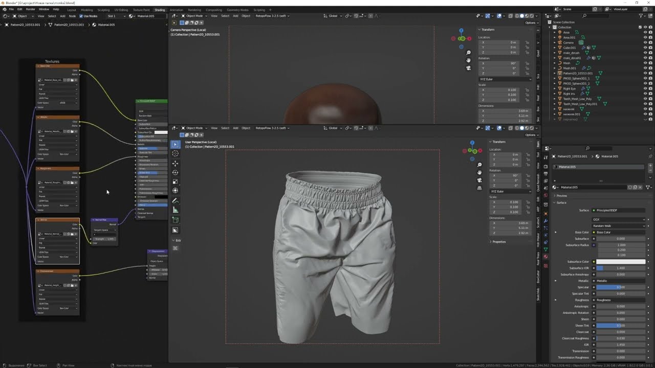 Как подключить UDIM в blender