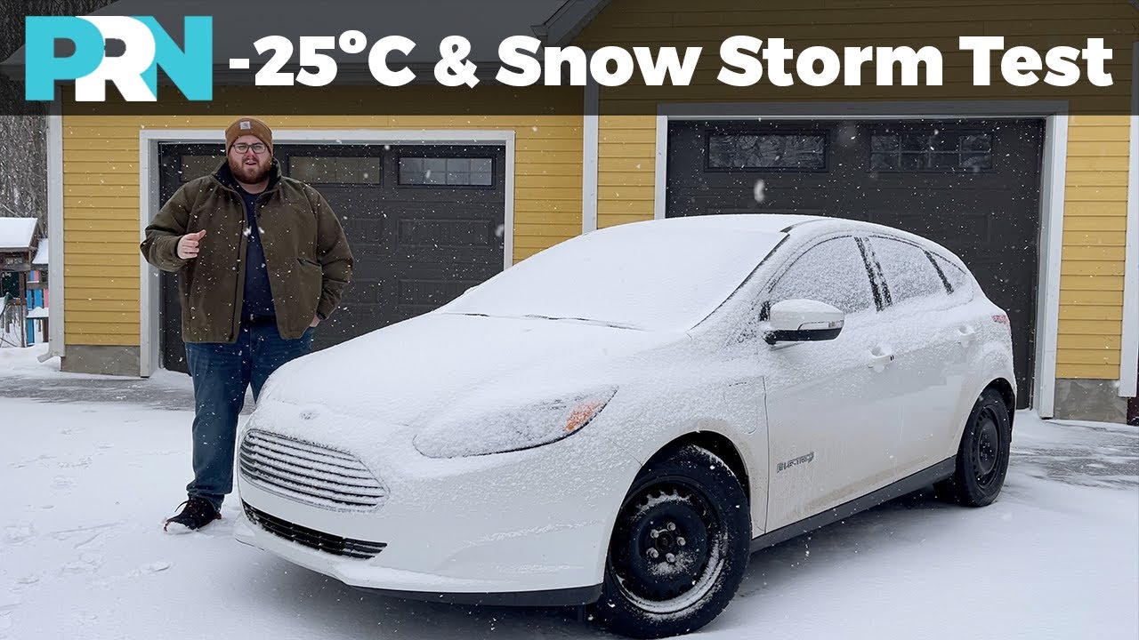 Тестирование электромобиля Ford Focus Electric 2018 года в Квебеке при температуре -25ºC ночью и ...