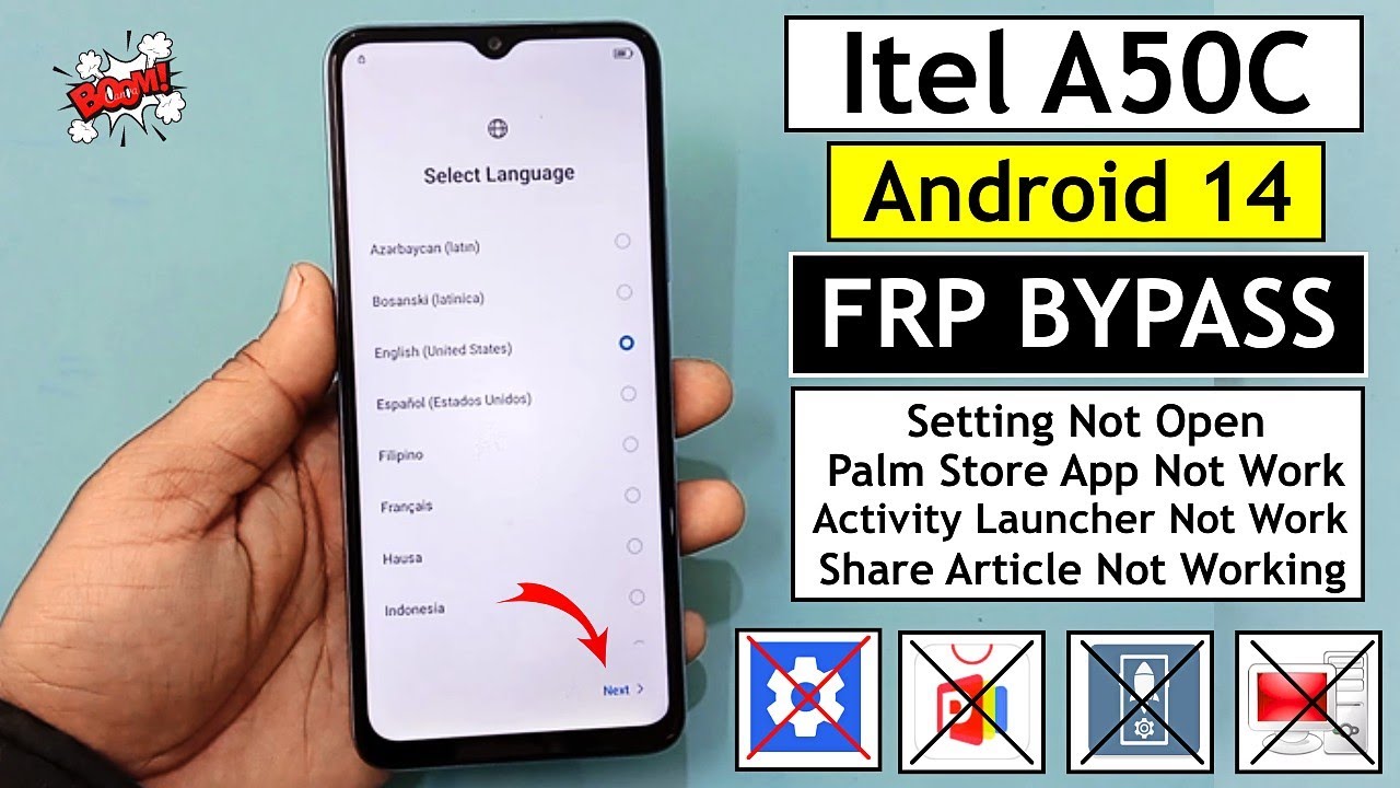 Itel A50c (A669L) FRP Bypass 2026 Android 14 | Setting Not Open | Remove Google Account Without PC
