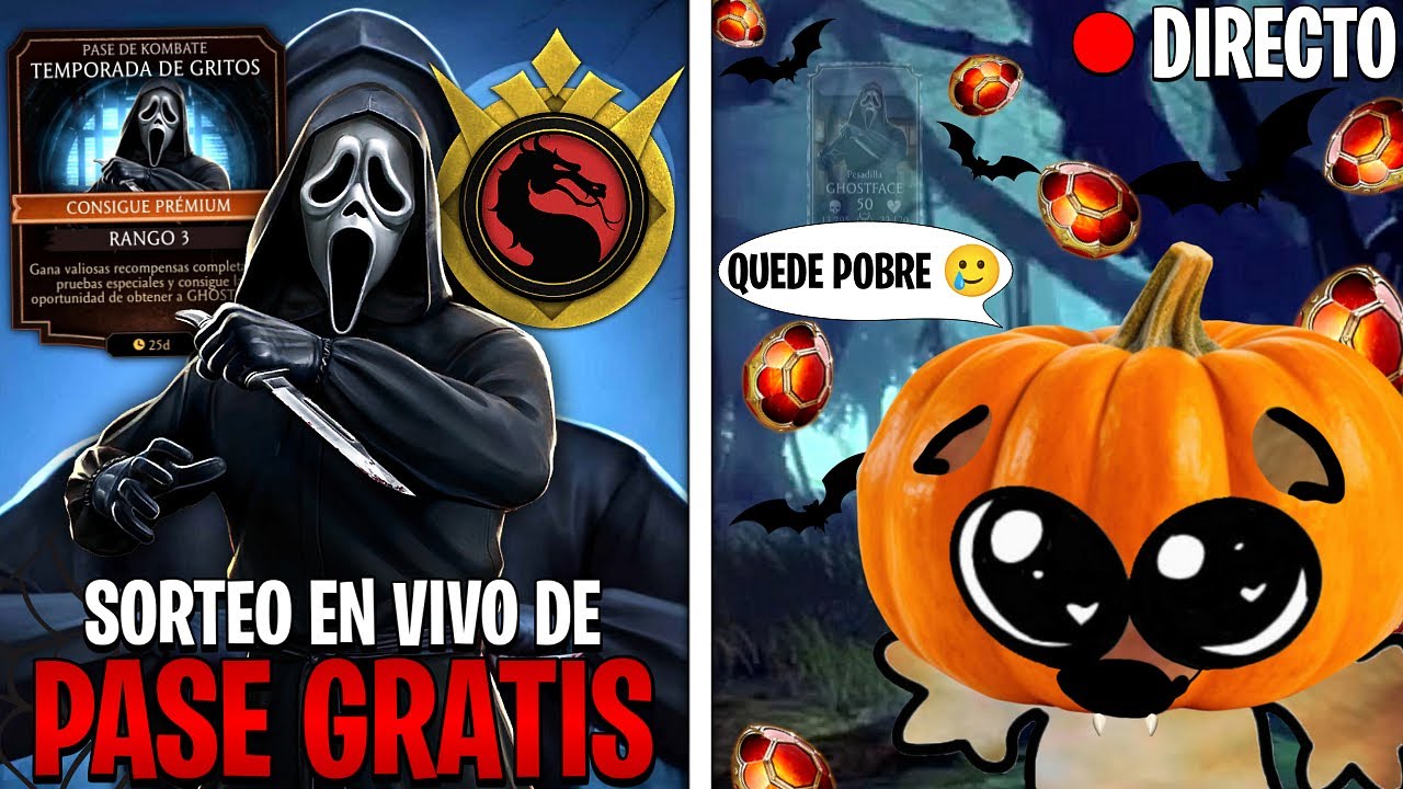 ¡SORTEO Y GANADOR DEL PASE DE GHOSTFACE! FARMEANDO MUCHOS KRISTALES y EPICAS 🎁👻 | MK Mobile