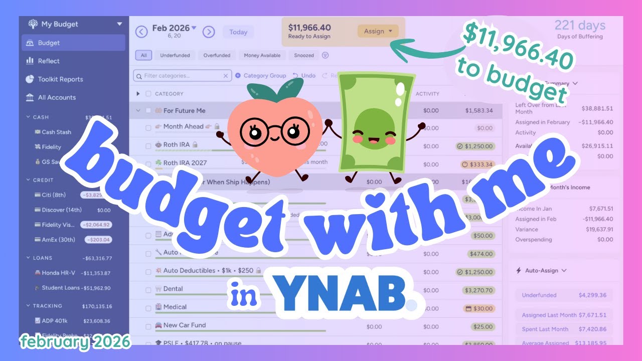 Budget with Me! | February 2026 | YNAB Budgeting